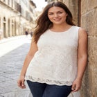 Sleeveless Stretch Lace Tank image number null