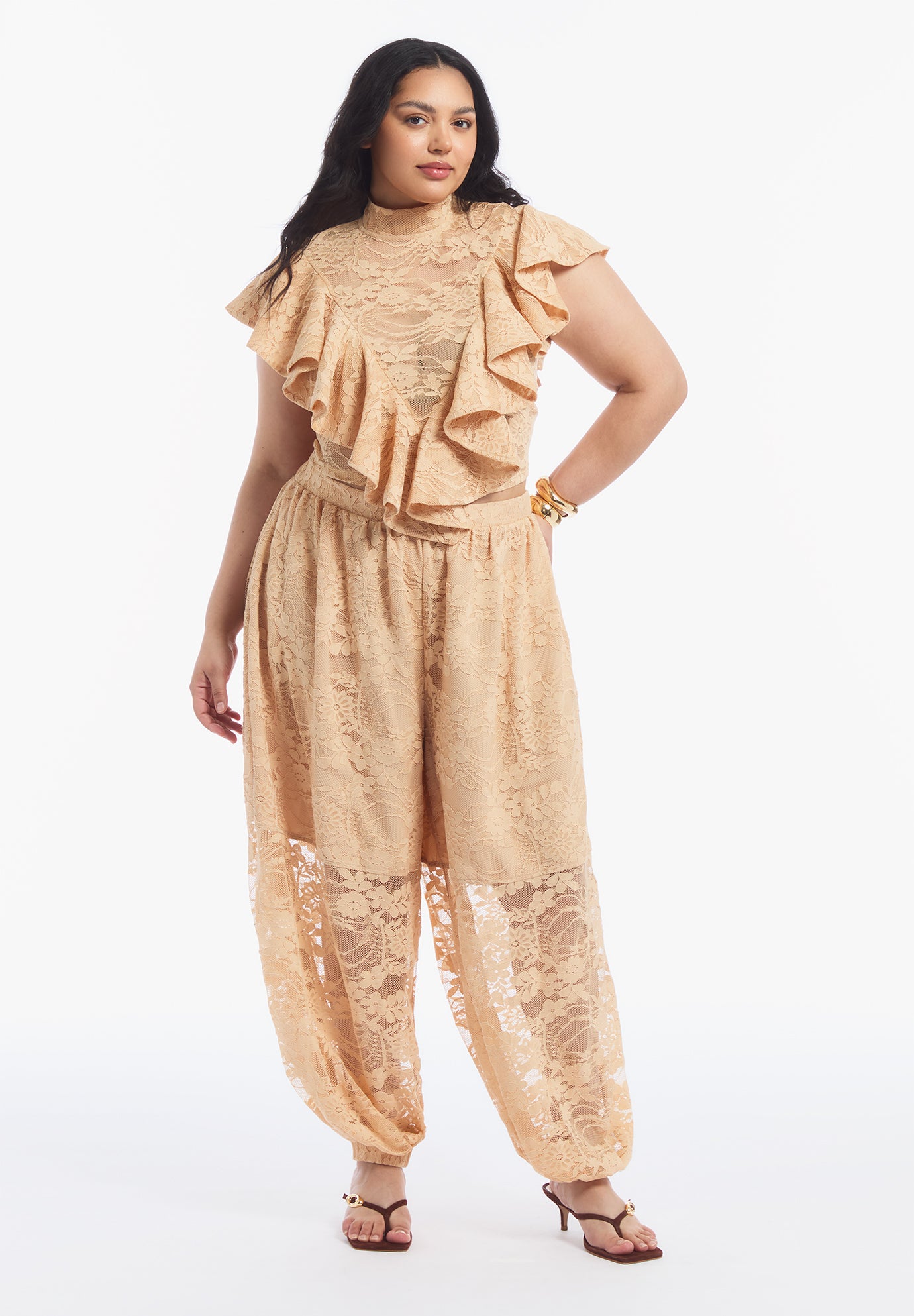 Floral Lace Balloon Pant image number 0