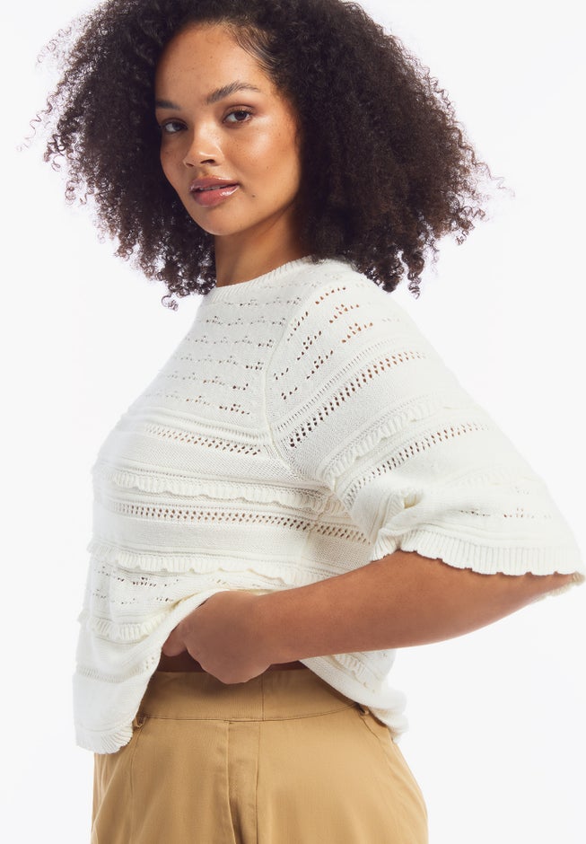 Ruffle Sleeve Sweater image number 3