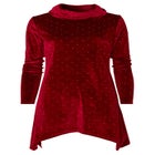 Rhinstone Velvet Cowl Neck Tunic image number null