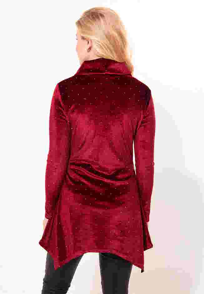 Rhinstone Velvet Cowl Neck Tunic image number 3