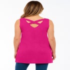 Plus Size Ultra Drape V-Neck Hi-Low X-Back Tunic Tank image number null