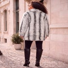 Plus Size Mid-Length Hooded Faux Fur Coat image number 3