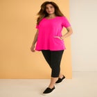 Plus Size Scoopneck Short Sleeve Pocket Tunic image number null