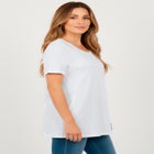 Plus Size Scoopneck Short Sleeve Pocket Tunic image number null