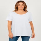 Plus Size Scoopneck Short Sleeve Pocket Tunic image number null