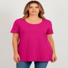 Plus Size Scoopneck Short Sleeve Pocket Tunic image number null