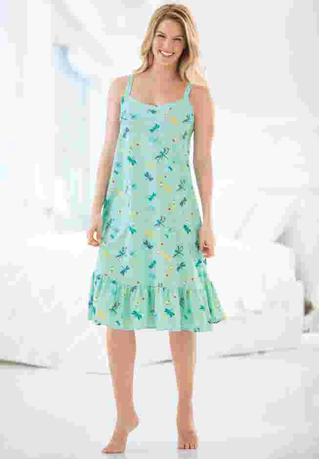 Sleeveless Knit Chemise Sleepshirt image number 4