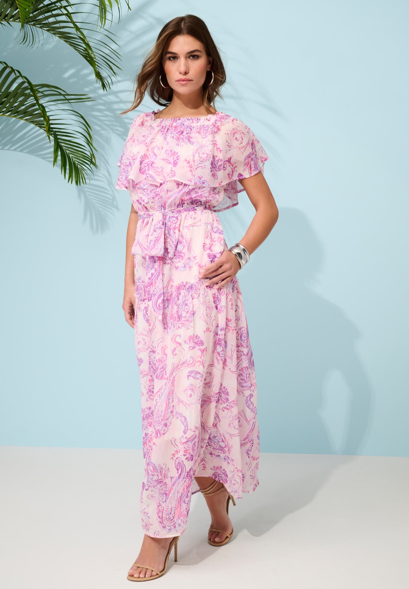 Plus Size Chiffon Off-the-Shoulder Maxi Dress image number 0