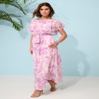 Plus Size Chiffon Off-the-Shoulder Maxi Dress image number null