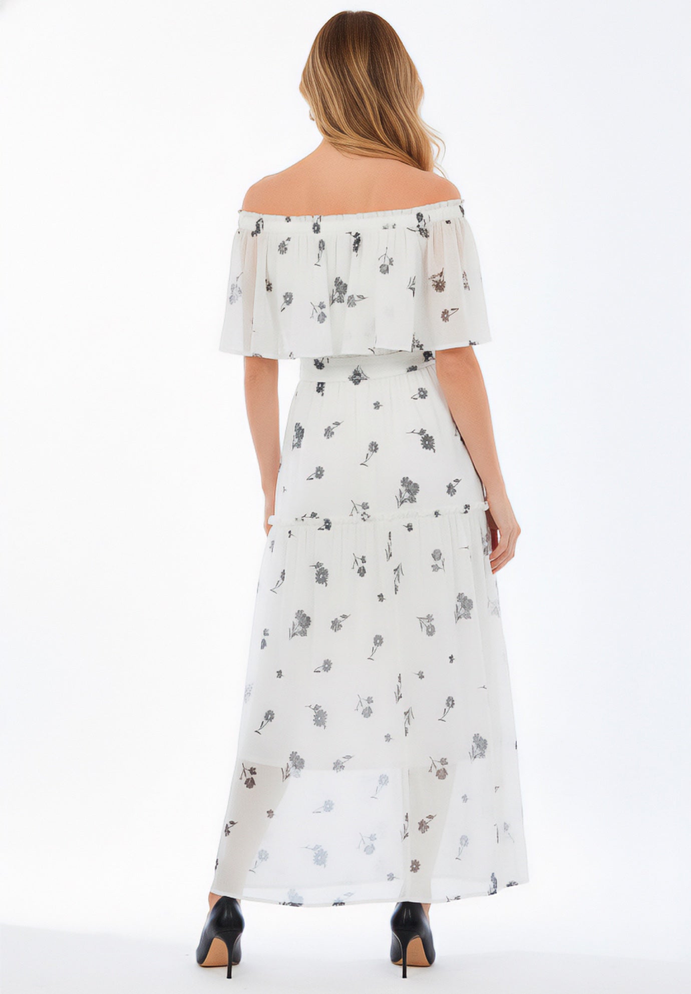 Plus Size Chiffon Off-the-Shoulder Maxi Dress image number 1