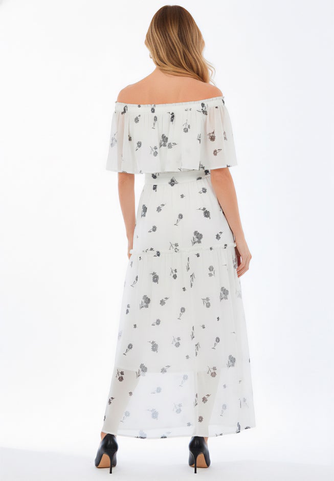 Plus Size Chiffon Off-the-Shoulder Maxi Dress image number 1