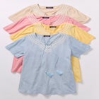 Plus Size Embroidered Notch-Neck Tassel Tunic image number null