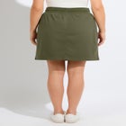 Plus Size Pull-On Drawstring Cargo Skort image number null