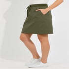 Plus Size Pull-On Drawstring Cargo Skort image number null