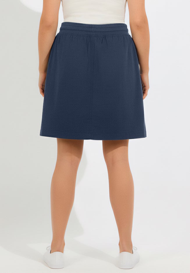 Plus Size Pull-On Drawstring Cargo Skort image number 1