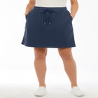 Plus Size Pull-On Drawstring Cargo Skort image number null