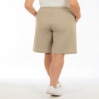 Plus Size Linen-Blend Pull-On Elastic Waist Shorts image number null