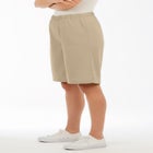 Plus Size Linen-Blend Pull-On Elastic Waist Shorts image number null