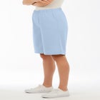 Plus Size Linen-Blend Pull-On Elastic Waist Shorts image number null