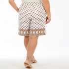 Plus Size Linen-Blend Pull-On Elastic Waist Shorts image number null
