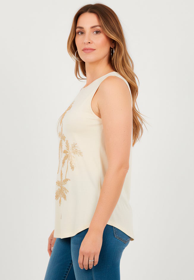 Plus Size Ribbed Crewneck Sequin Tank image number 2