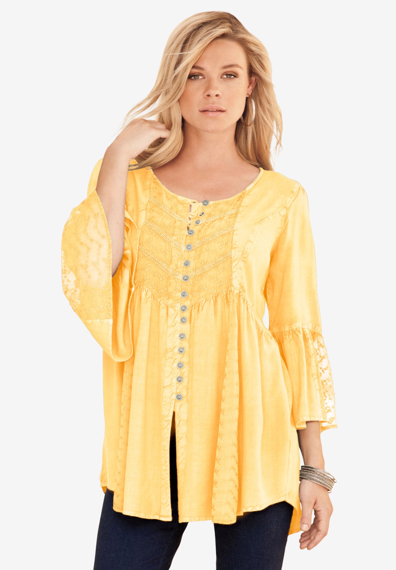 Extended Plus Size Taylor Acid Wash Big Shirt image number 0