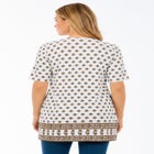 Plus Size Printed V-Neck Blouson Sleeve Tunic image number null
