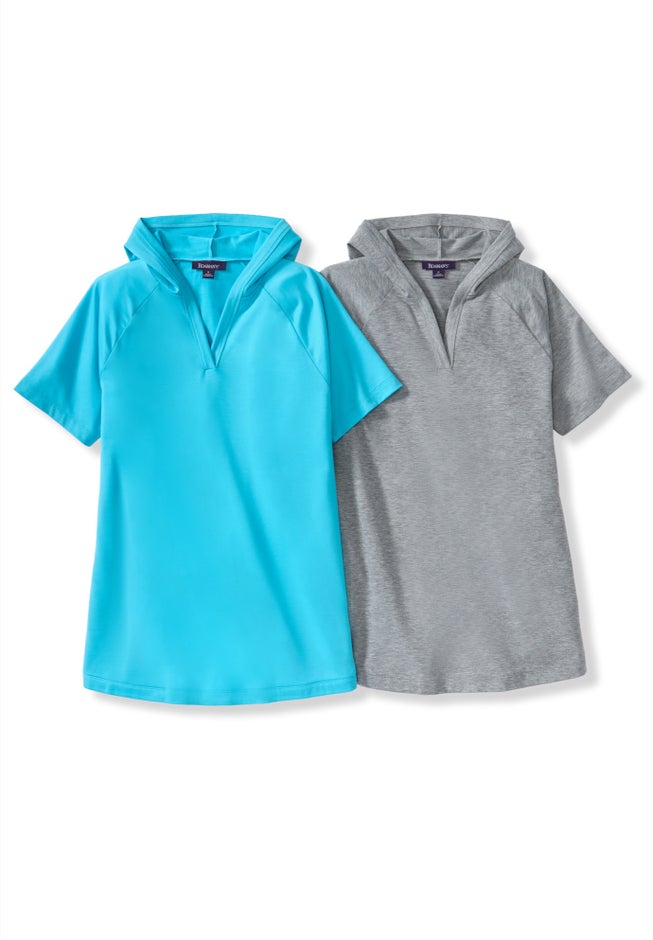 Plus Size Comfort+ Fleece V-Neck Hooded Sweatshirt image number 2