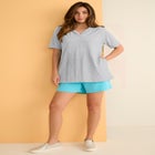 Plus Size Comfort+ Fleece V-Neck Hooded Sweatshirt image number null