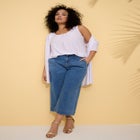 Plus Size Eyelet Long Sleeve Cardigan & Tank Set image number null