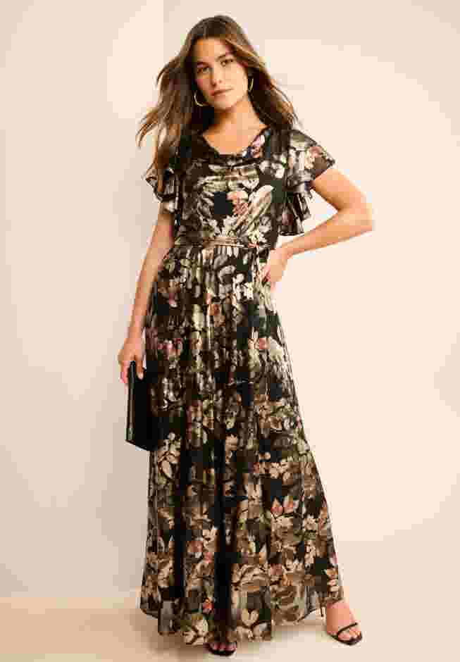 Foil Print Mesh Dress image number 0