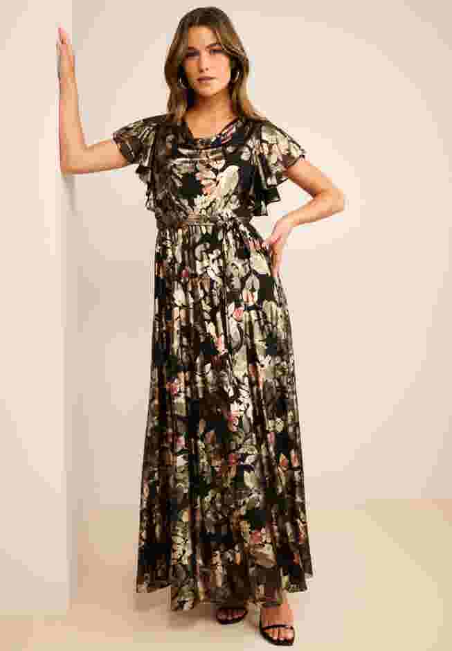 Foil Print Mesh Dress image number 1