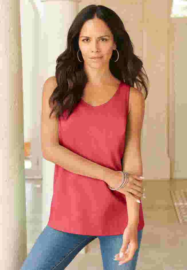 Plus Size Cotton Scoopneck Tank Top image number 0