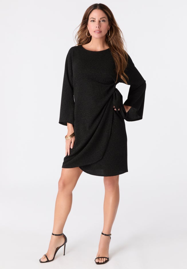 Glitter Knit Side-Tie Dress image number 0