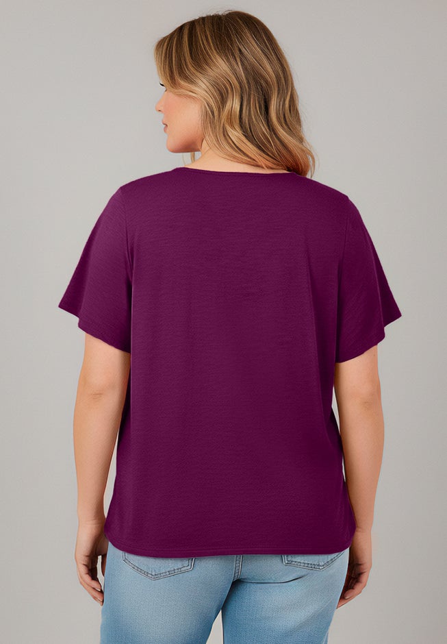 Slub Lace Yoke Tee image number 1