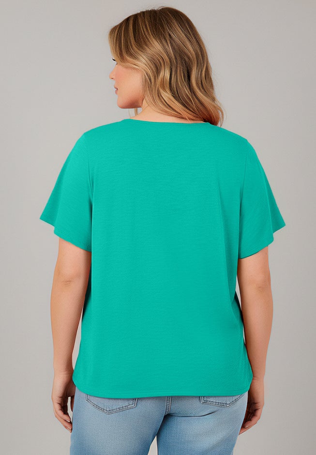 Slub Lace Yoke Tee image number 1