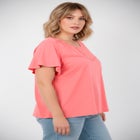 Slub Lace Yoke Tee image number null