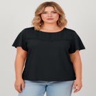 Slub Lace Yoke Tee image number null