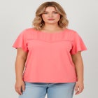 Slub Lace Yoke Tee image number null