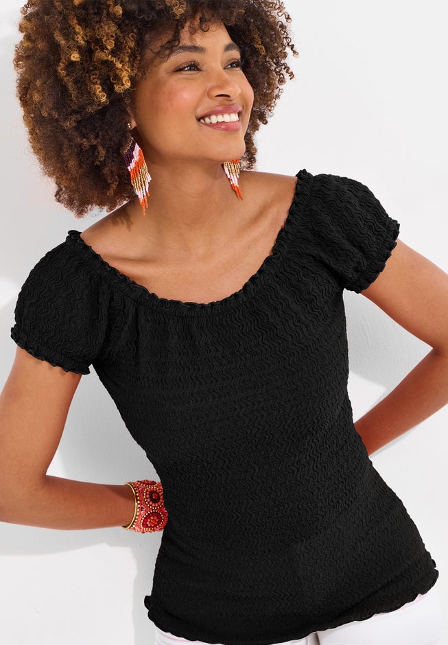 Stretchy Off the Shoulder Tee image number 1