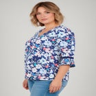 Crochet Trim Ruffle Sleeve Top image number 2