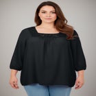 Lace Neckline Peasant Blouse image number 0