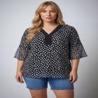 Crochet Trim Caftan Top image number 0