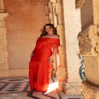 Off-Shoulder Fringe Sweater Dress image number null