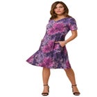 Plus Size Stretch Knit Pocket Swing Dress image number null