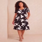 Plus Size Stretch Knit Pocket Swing Dress image number 0