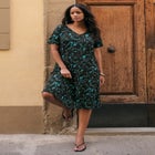 Plus Size Stretch Knit Pocket Swing Dress image number 0