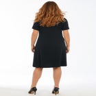 Plus Size Stretch Knit Pocket Swing Dress image number null
