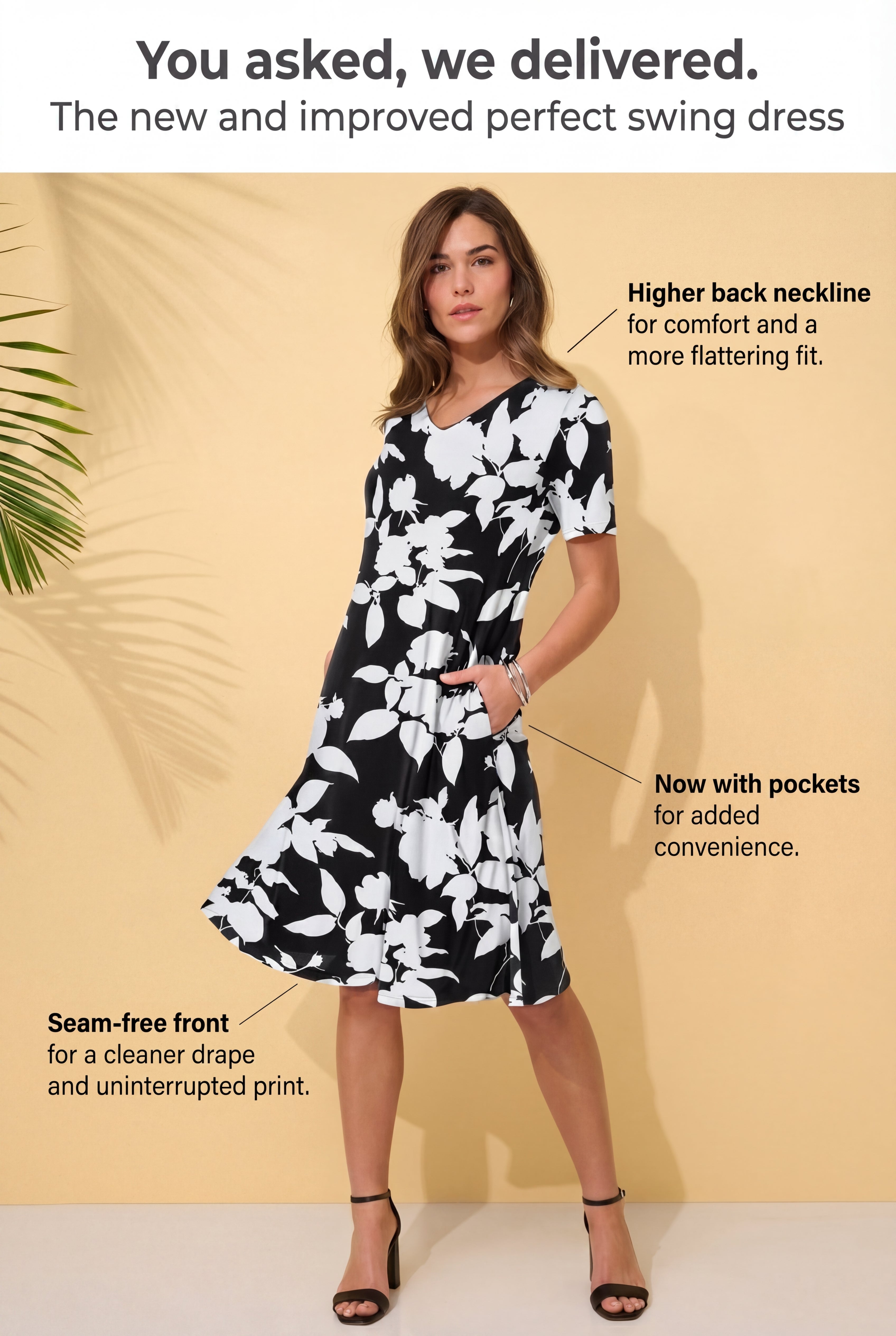 Plus Size Stretch Knit Fit and Flare Pocket Shirtdress image number 1
